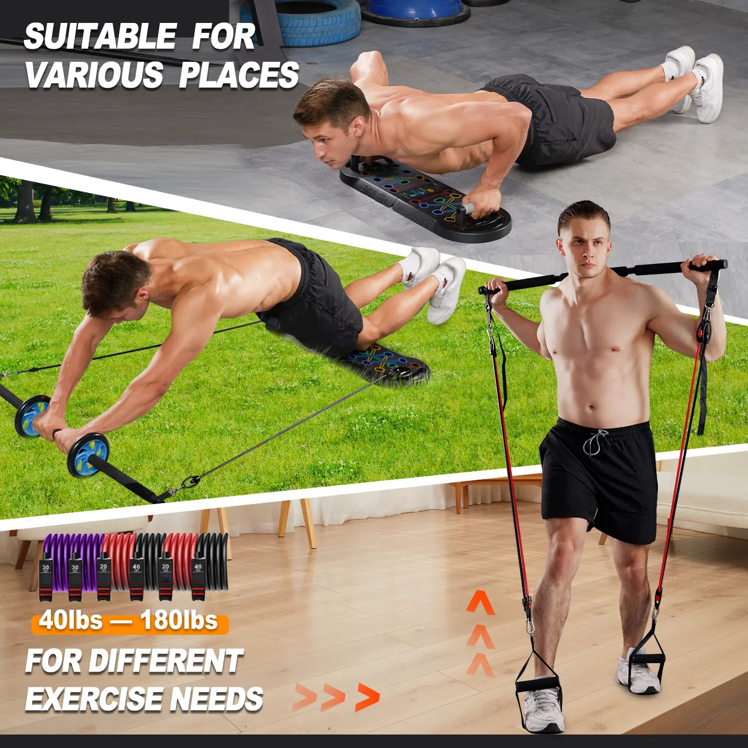 HOTWAVE Push up Board Fitness,Professional Strength Training Equipment for Chest, Shoulders, Back & Triceps, Portable Workout Station with Non-Slip Handles Home Exercise Machine Arm Exerciser Push up Stand Push up Bars Summerwins Fathersdaygift Summerwin