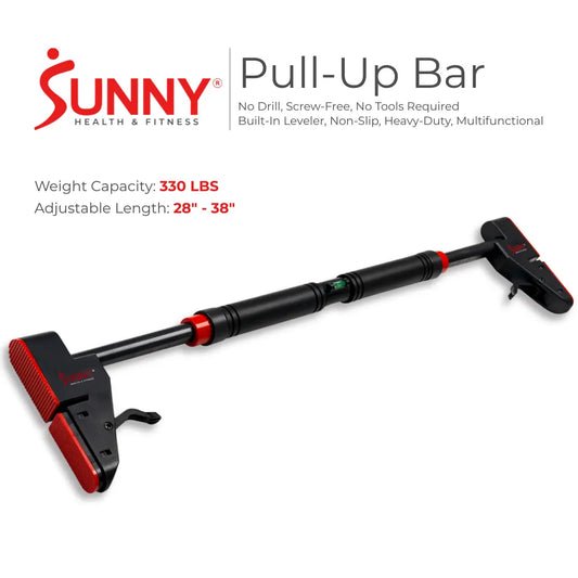 SUNNY 330LBS Pull up Bar Adjustable 28"-38" No Drill Tools Installation Damage Free for Door Room Wall Twist Handlebar to Tighten Non-Slip Heavy-Duty Bar for Home Workouts Chest Strength Muscle Training Push Ups Body Fitness Gym Equipment Arm Trainer