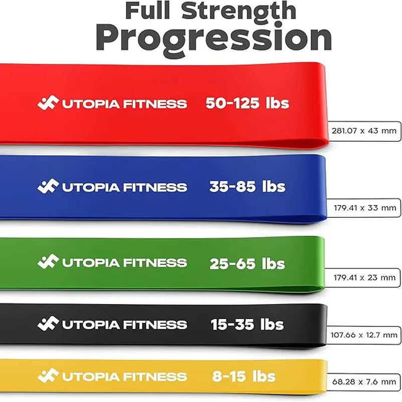 UTOPIA HOME Pull up Resistance Bands - 5-Piece Dense Natural Rubber Loops, Athletic Training Tools for Beginners & Physical Therapy, Athletic Training Resistance Bands, Dense Rubber Resistance Bands