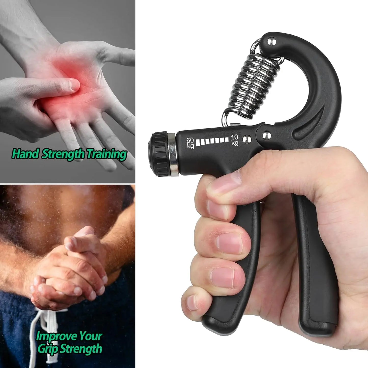 Hand Grip Strengthener Trainer, Hand Gripper Strengthener, Grip Strengthener, Adjustable Resistance, Forearm Strengthener, Perfect for Musicians Athletes - Gym Equipments - Hand Grips