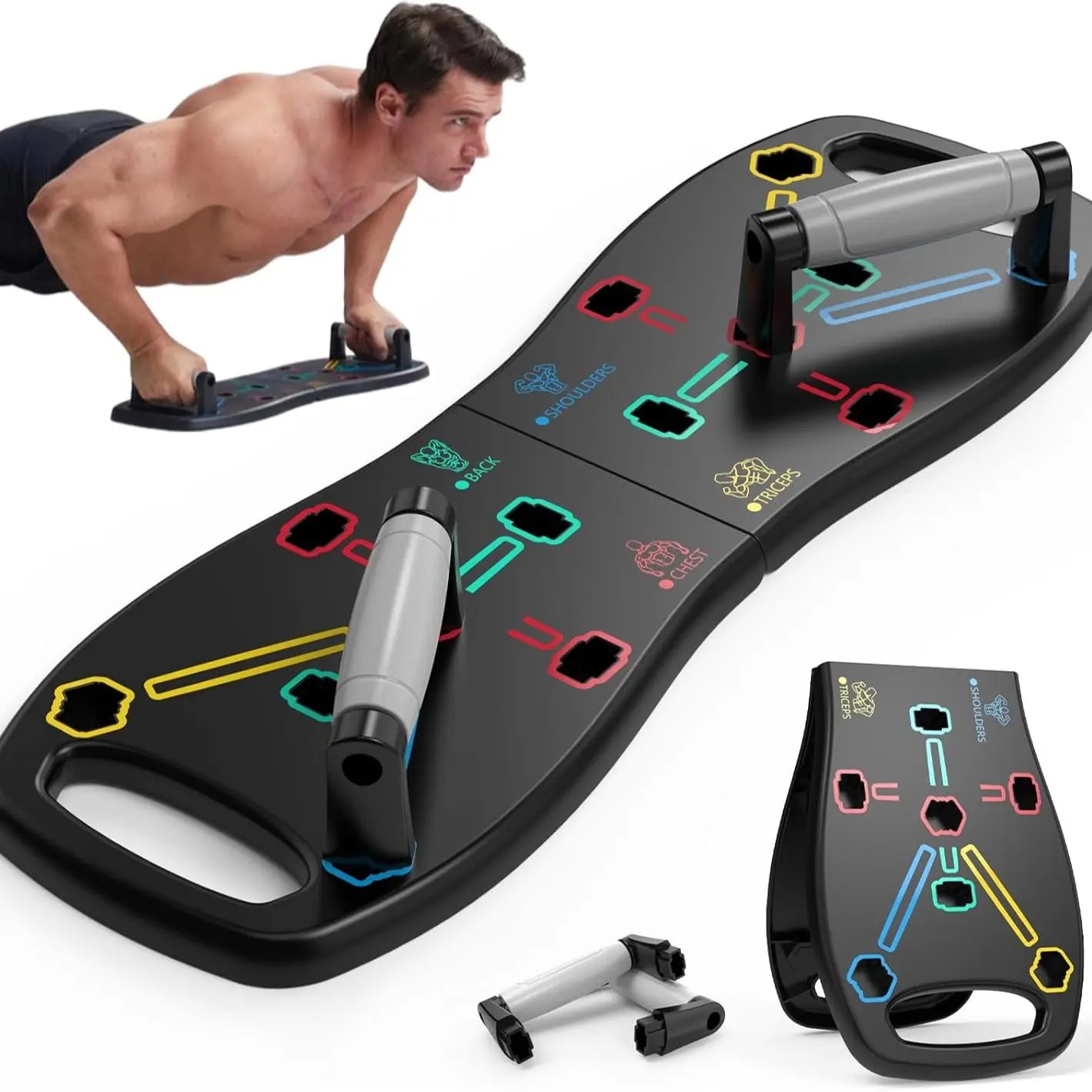 HOTWAVE Push up Board Fitness,Professional Strength Training Equipment for Chest, Shoulders, Back & Triceps, Portable Workout Station with Non-Slip Handles Home Exercise Machine Arm Exerciser Push up Stand Push up Bars Summerwins Fathersdaygift Summerwin