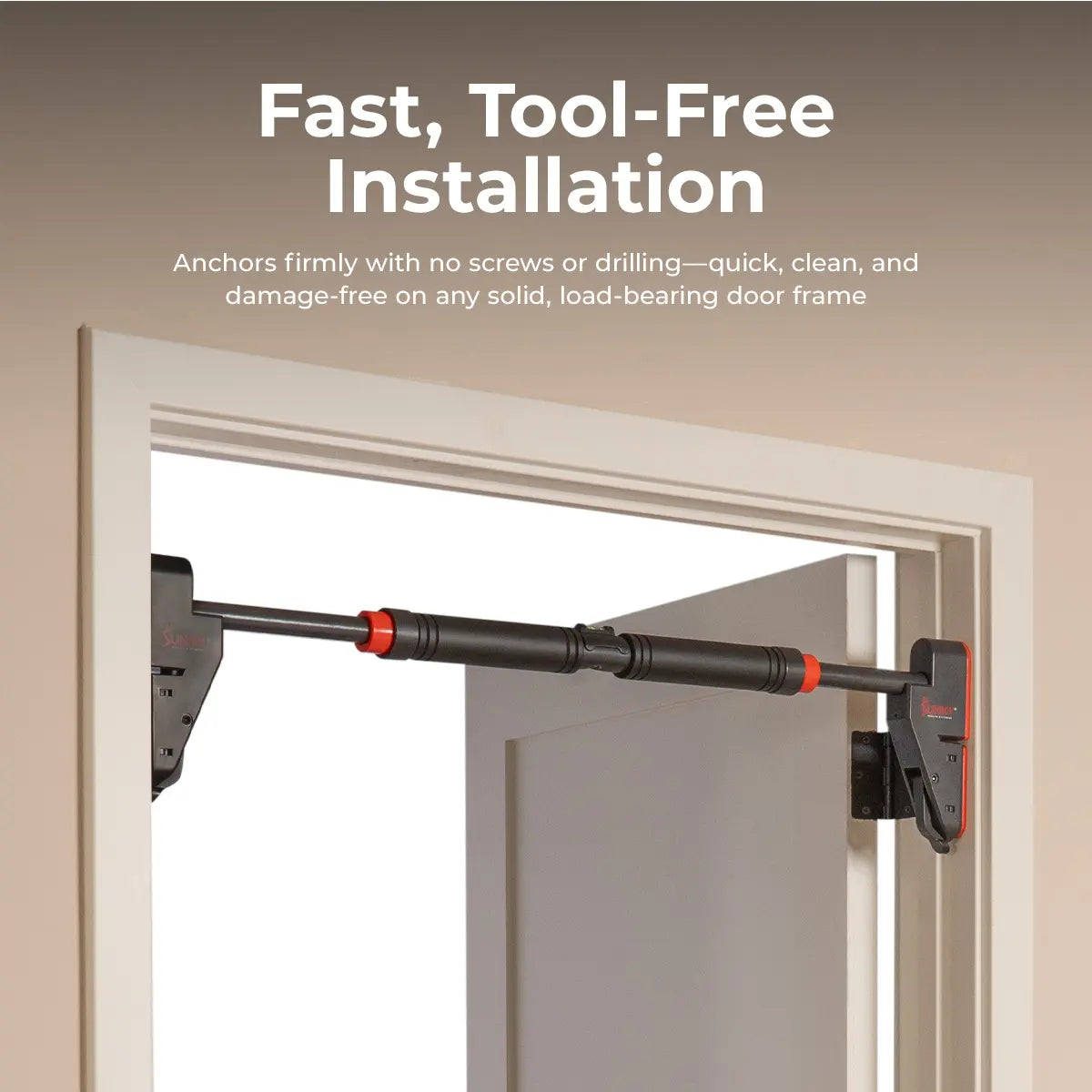 SUNNY 330LBS Pull up Bar Adjustable 28"-38" No Drill Tools Installation Damage Free for Door Room Wall Twist Handlebar to Tighten Non-Slip Heavy-Duty Bar for Home Workouts Chest Strength Muscle Training Push Ups Body Fitness Gym Equipment Arm Trainer