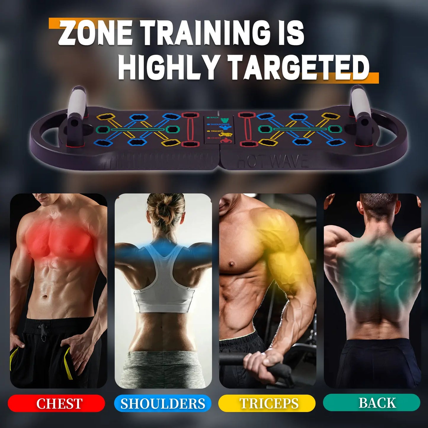 HOTWAVE Push up Board Fitness,Professional Strength Training Equipment for Chest, Shoulders, Back & Triceps, Portable Workout Station with Non-Slip Handles Home Exercise Machine Arm Exerciser Push up Stand Push up Bars Summerwins Fathersdaygift Summerwin