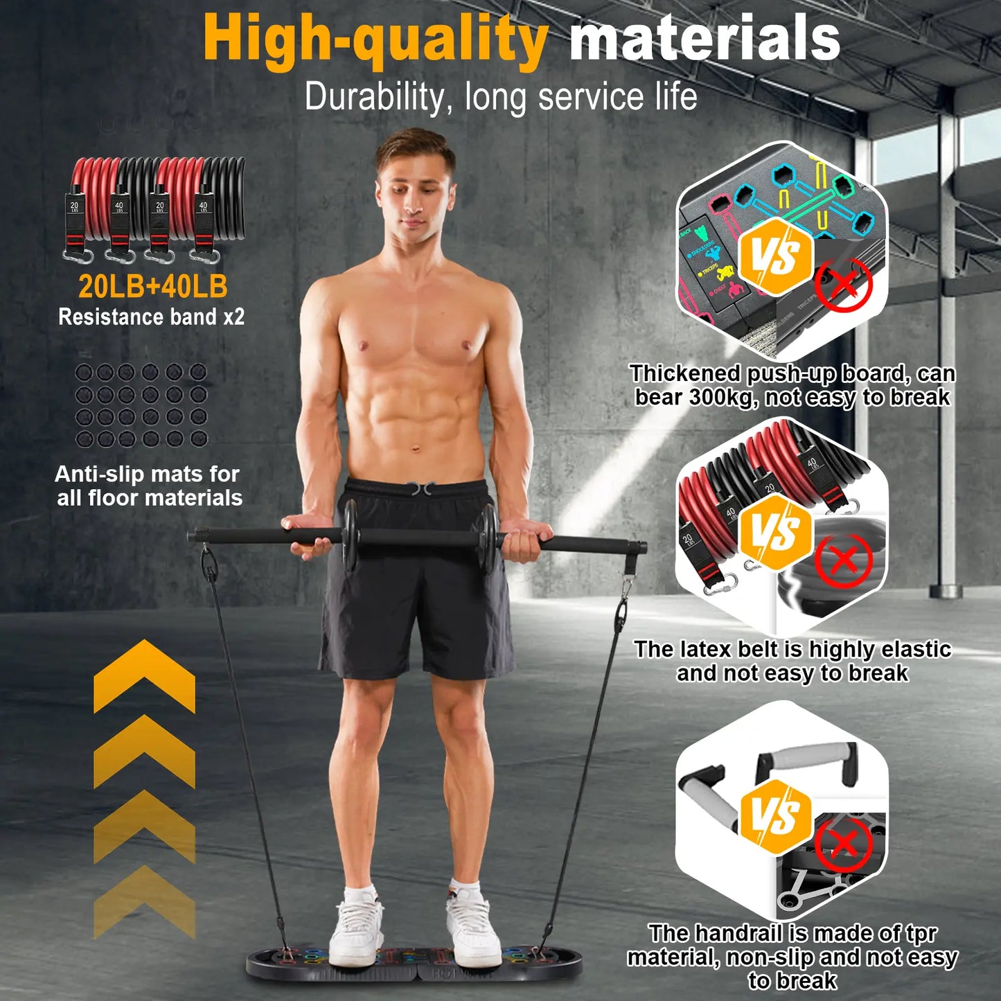 HOTWAVE Push up Board Fitness,Professional Strength Training Equipment for Chest, Shoulders, Back & Triceps, Portable Workout Station with Non-Slip Handles Home Exercise Machine Arm Exerciser Push up Stand Push up Bars Summerwins Fathersdaygift Summerwin