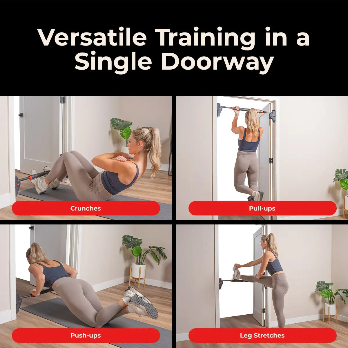 SUNNY 330LBS Pull up Bar Adjustable 28"-38" No Drill Tools Installation Damage Free for Door Room Wall Twist Handlebar to Tighten Non-Slip Heavy-Duty Bar for Home Workouts Chest Strength Muscle Training Push Ups Body Fitness Gym Equipment Arm Trainer