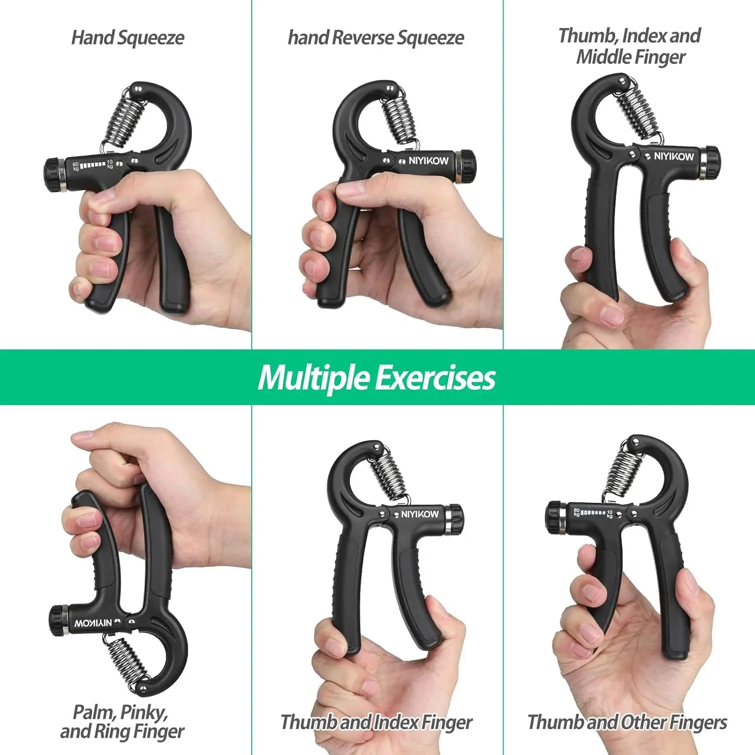 Hand Grip Strengthener Trainer, Hand Gripper Strengthener, Grip Strengthener, Adjustable Resistance, Forearm Strengthener, Perfect for Musicians Athletes - Gym Equipments - Hand Grips